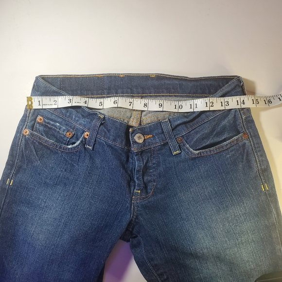 LUCKY BRAND Vintage 90's Lil' Maggie Low Rise Flare Button Fly Denim Jeans Sz 25 - Picture 11 of 15